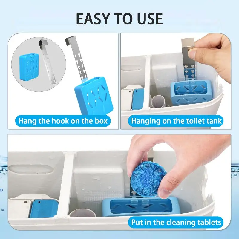 【S】1 Set Toilet Tank Bleaching Tablet Bracket Toilet Tank Cleaning Tablet Holder Hanging Toilets Bowl Cleaner Case Silicone Rack