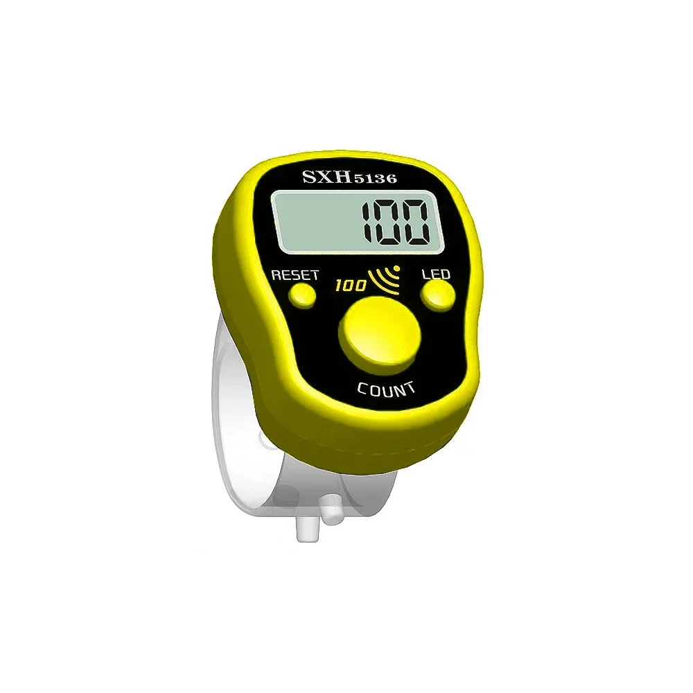 1 قطعة عداد الاصبع الرقمي LED الإلكترونية المحمولة عداد المسجل الفرس البنصر جولف أرقام غرزة ماركر لون عشوائي