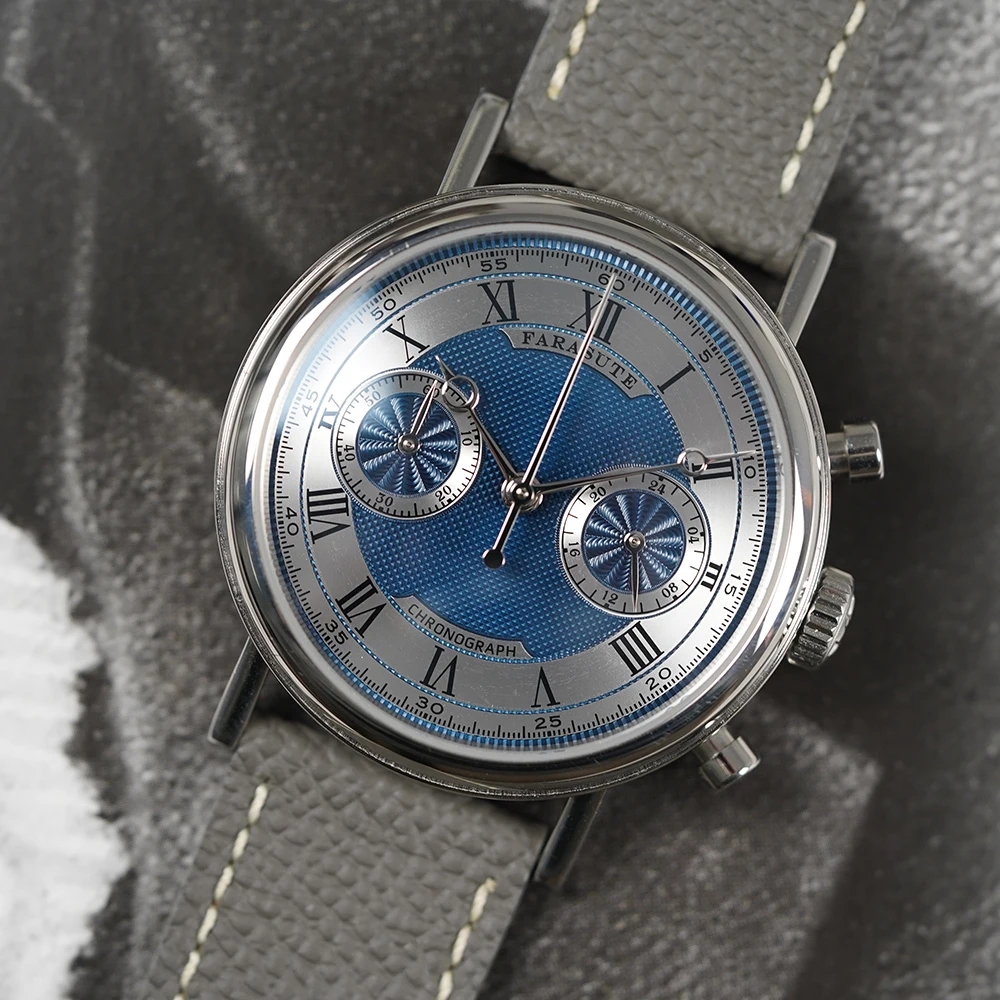 FARASUTE Fashion Japan VK64 Quartz Movement Men's Watch Chronograph Sport Watch AR Coating Sapphire Waterproof Wristwatch Reloj