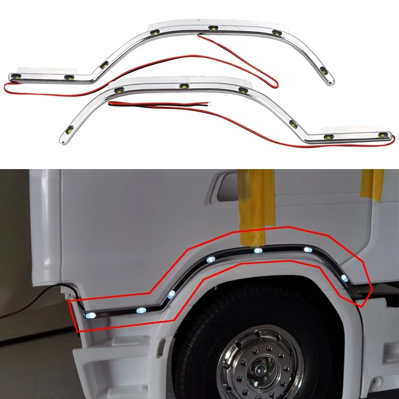 

Светодиодные 1 пара боковых фонарей под дверной фонарь для радиоуправляемого грузовика Tamiya 1/14 Scania 770S 56368, детали «сделай сам»