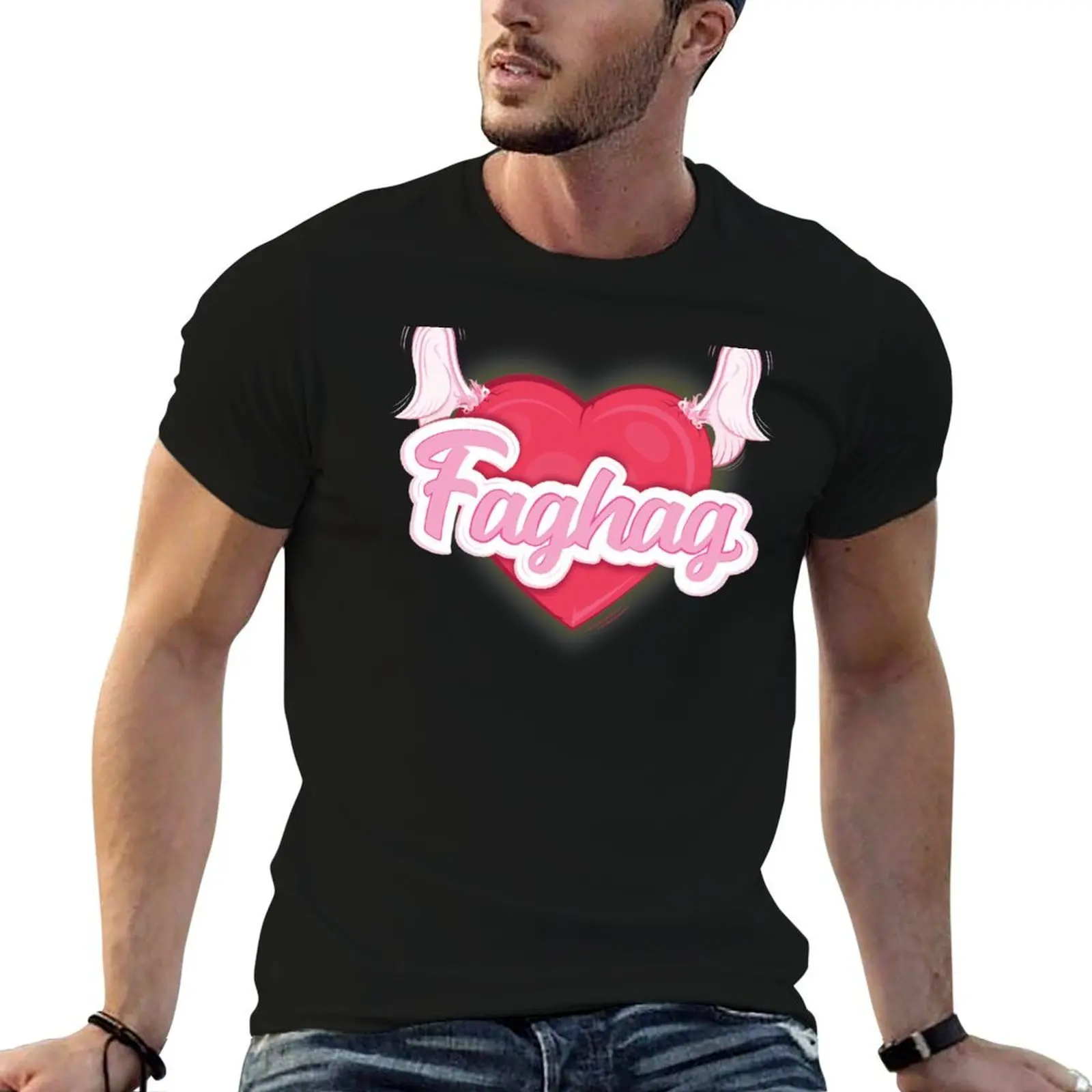 Fag hag is life T-Shirt vintage blue archive fruit of the loom mens t shirts