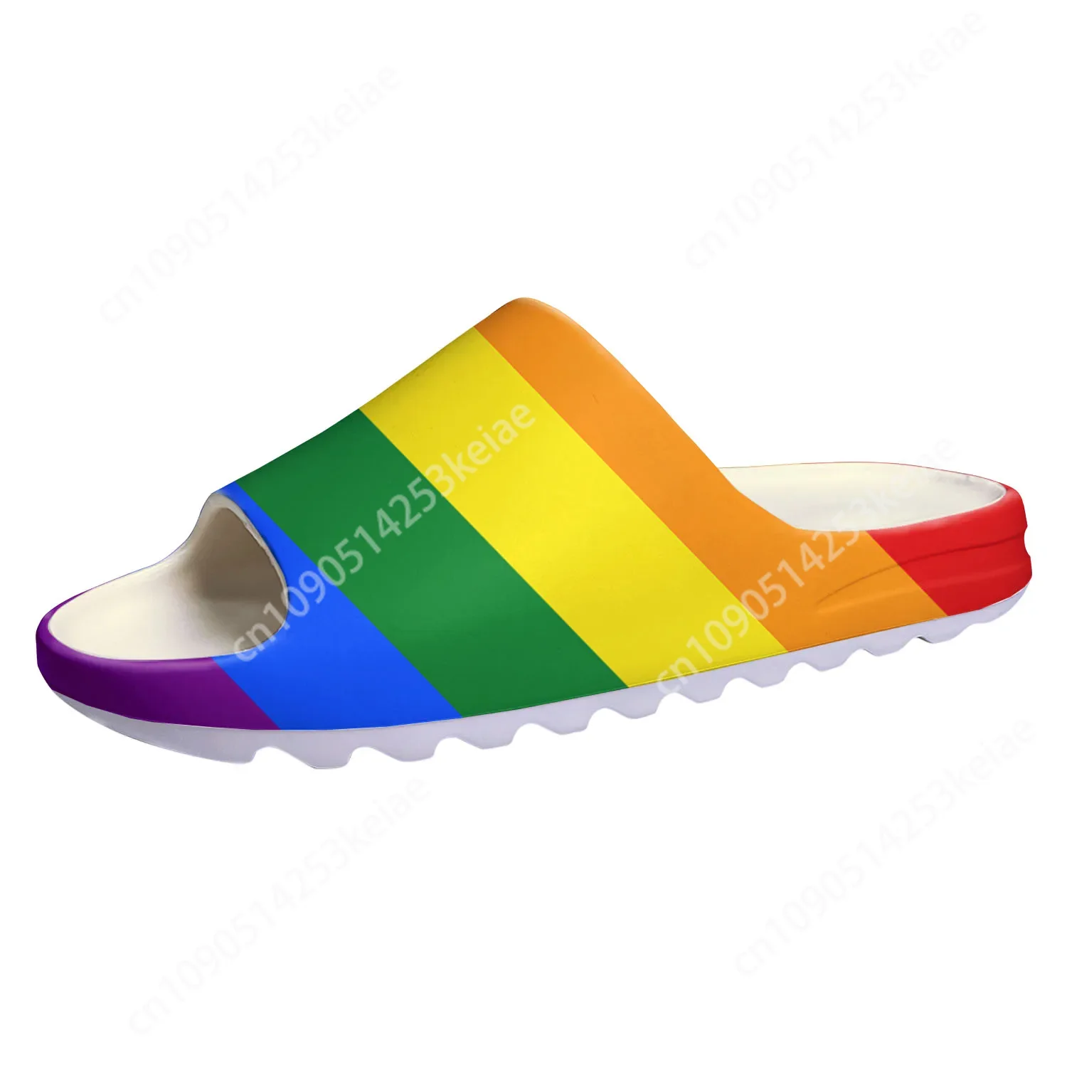 LGBT ocmogic Pride rainbow Soft Sole Sllipers Home Clogs Customized Step On Water Shoes Mens Womens Teenager Step in Sandals