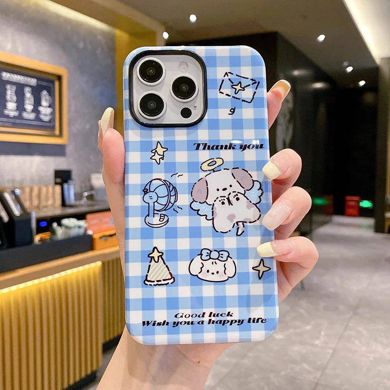 Warm Cute Pet Party Phone Case For iPhone 16 15 14 7 8 Plus 13 12 11 Pro Max XR X XS SE Y2K Soft Anti Fall Cover