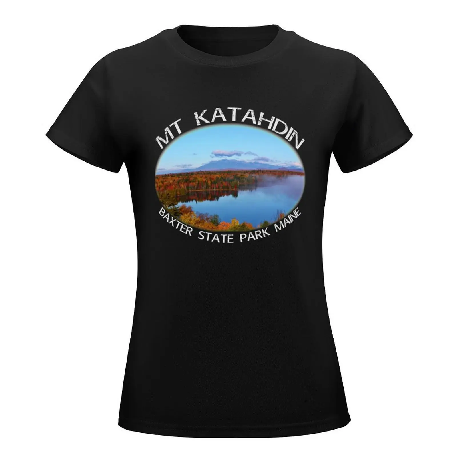 Mt Katahdin Baxter State Park Maine Autumn T-Shirt korean fashion hippie clothes graphic t-shirts for Women