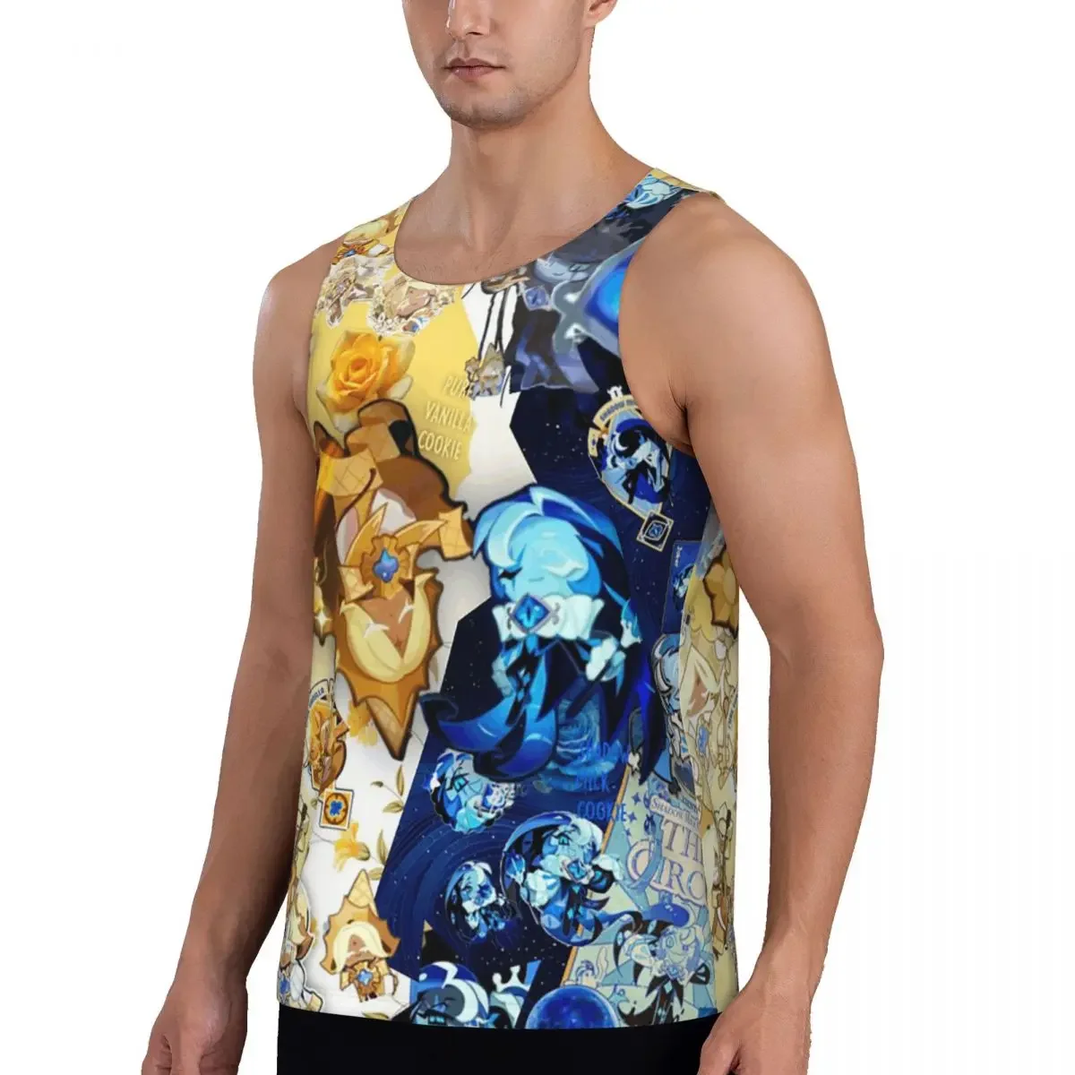 Quick Dry Shadow Milk Cookie Run Kingdom Cute Cartoon Anime Gym Tank Muscle Sleeveless Shirt Bodybuilding Breathable Vest