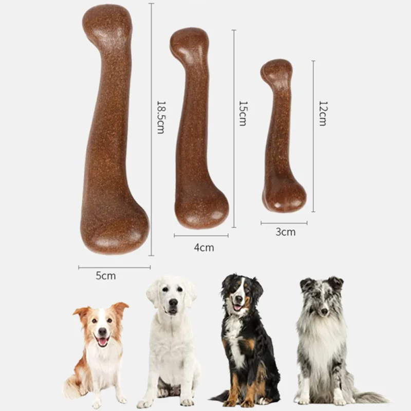 Nearly Indestructible Dogs Bone Toy Natural Non-Toxic Anti-bite Pet Toys For Puppy Medium Large Dog Chew Game Dental Care Stick