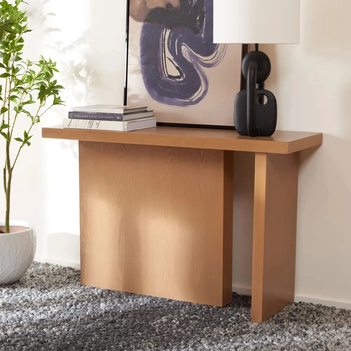 XMedieval Solid Wood Entrance Table Retro Simple Rectangular Table Living Room Against The Wall Strip Case Decoration Table