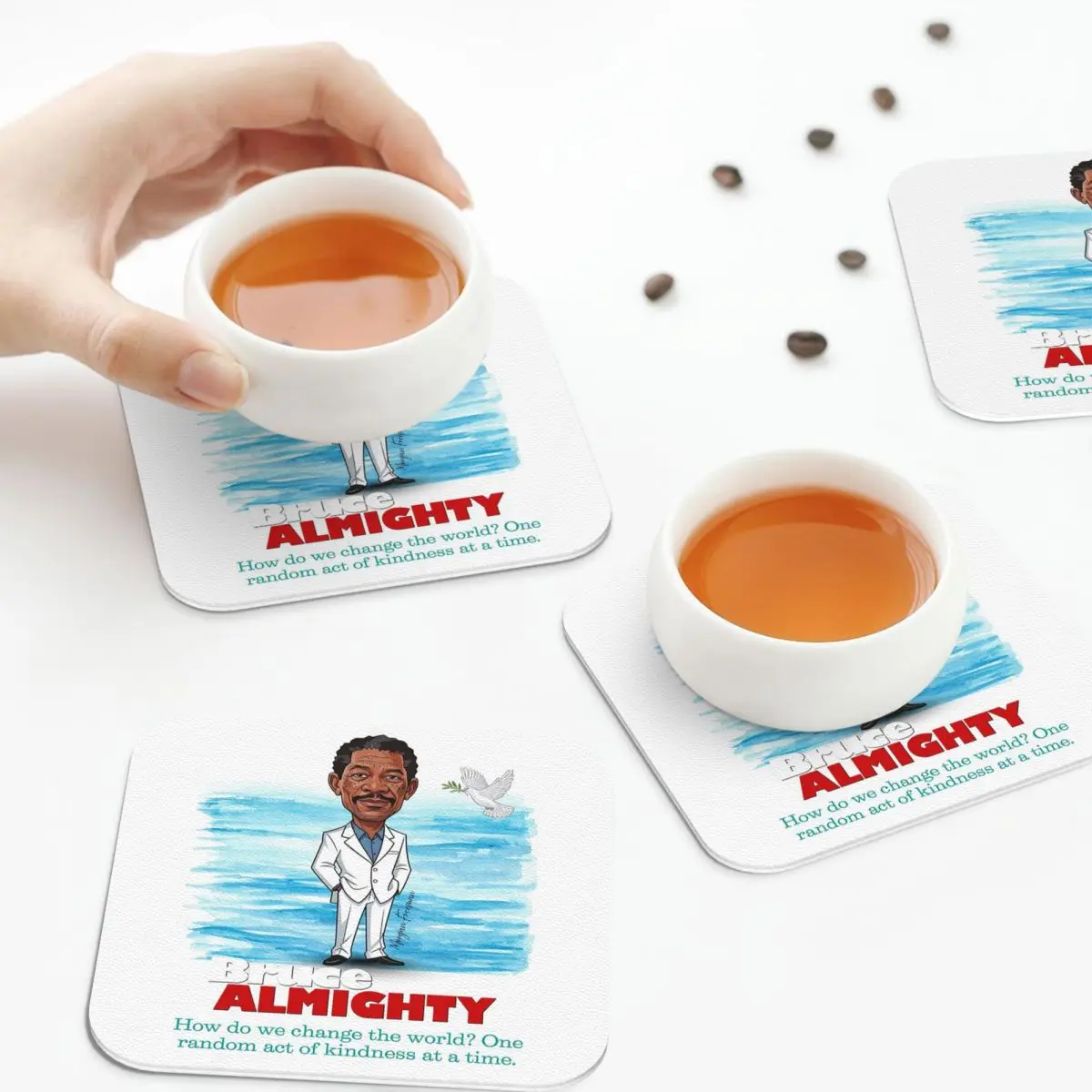 

Как мы изменить мир один случайный аккт доброты в времени Подставки Кожаные салфетки Изоляционные кофейные коврики для дома