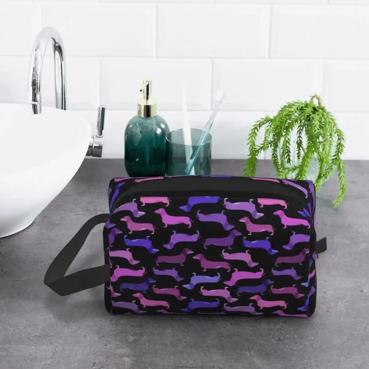 

Sausage Dog Travel Cosmetic Bag Women Puppy Animal Makeup Toiletry Organizer Lady Beauty Storage Dopp Kit