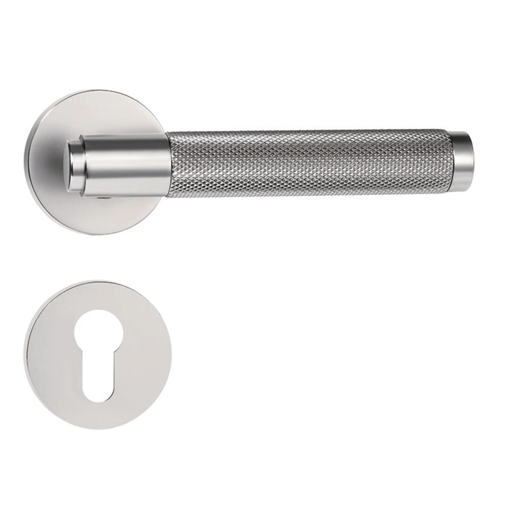 2PC Precision Knurled Zinc Alloy Door Handles Anti-rust Fire Door Handle Lever Handle For Bedroom Bathroom Home Hardware