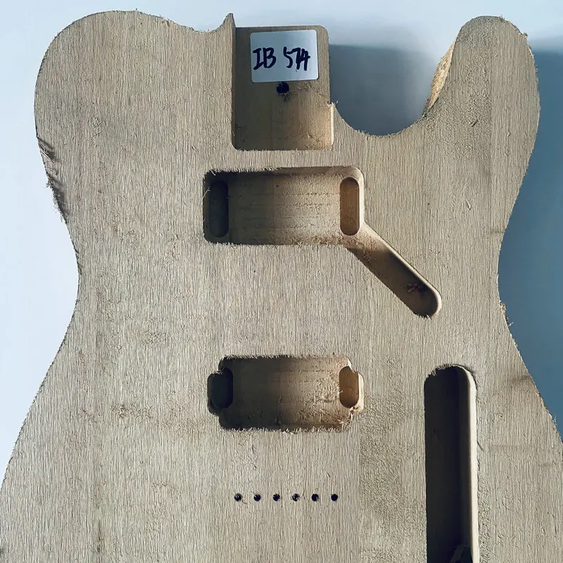 IB574 Unfinished Tele Electric Guitar Body in Solid Poplar Wood Custom TL Guitar 2 Humbucker Pickups See Through No Paints