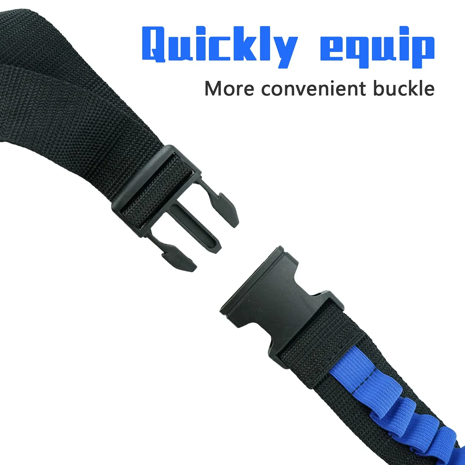 ปืนของเล่นกระสุนอ่อนสายคล้องไหล่คลิปปรับได้ Charger ลูกดอกกระสุนเข็มขัดสําหรับ Nerf Blasters สีฟ้าสีดํา