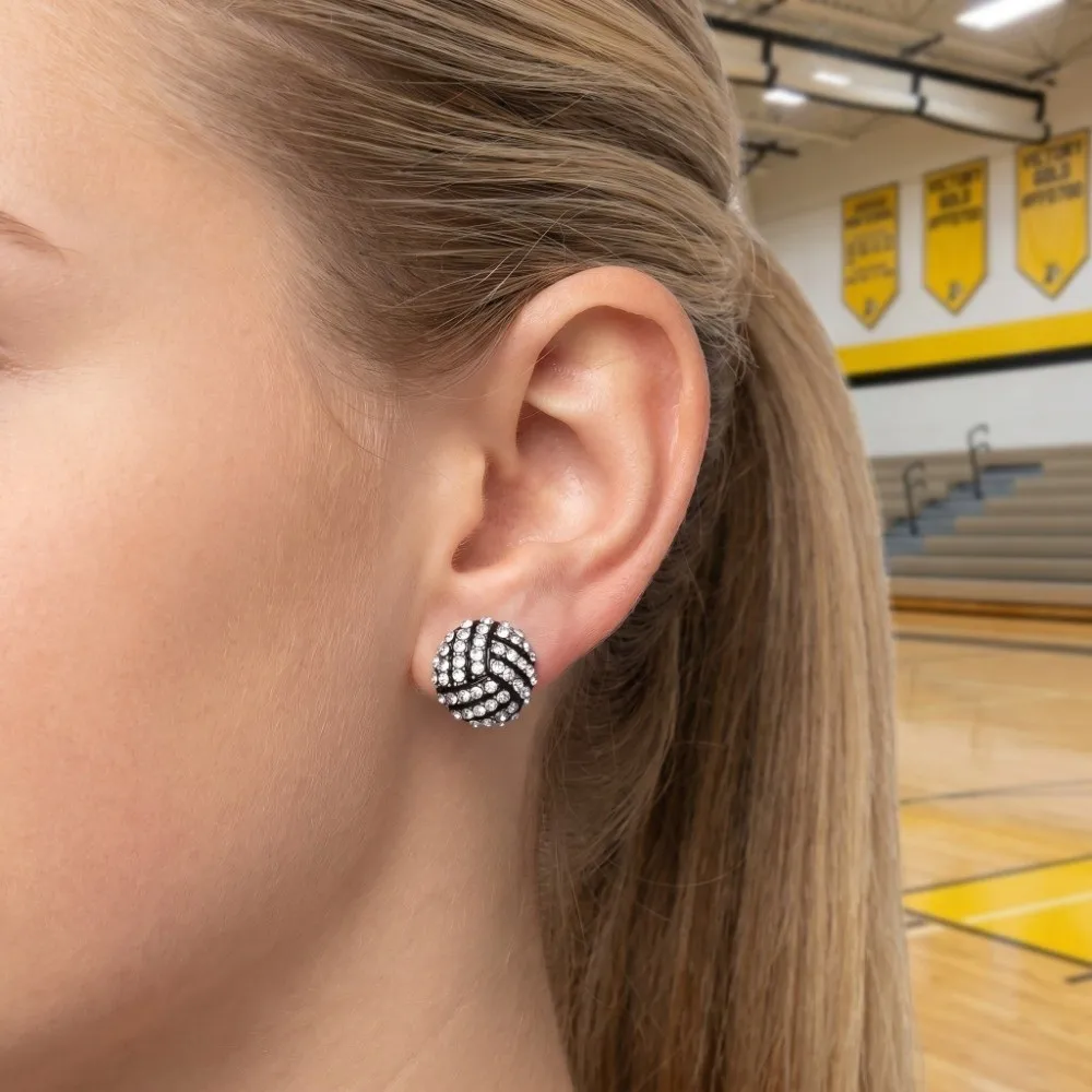 Rhinestone Sporty Alloy Stud Earrings Baseball Softball Soccer Rugby Football Ear Studs Sports-Inspired Football Basketball