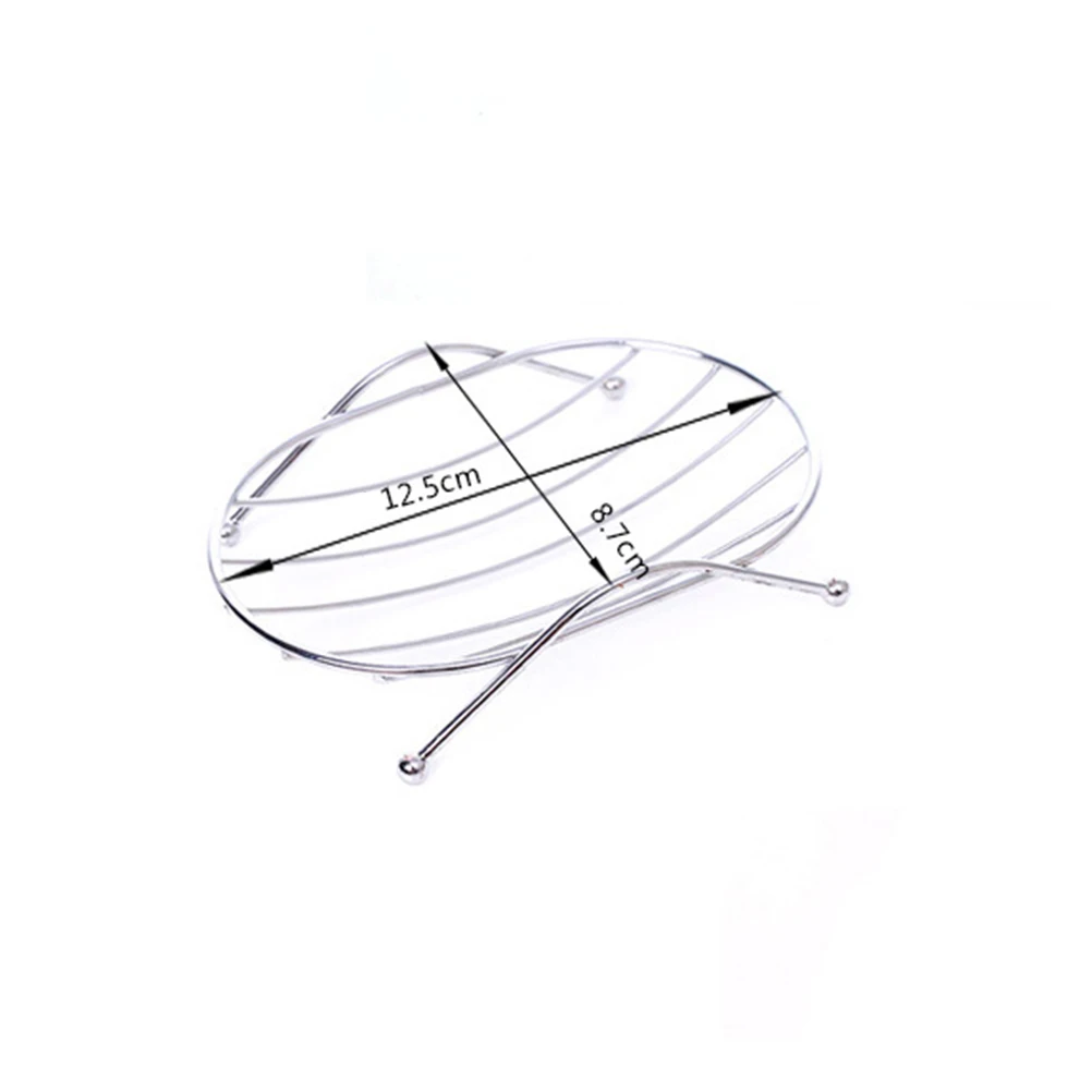 

1pc Stainless Steel Soap Dish Holder No Drilling Shower Soap Sponge Holder for Bathroom Kitchen(Oval Shape)