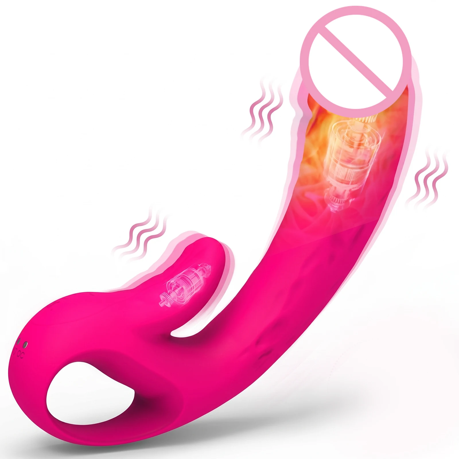Dual-Motor Heating Massager 10 Modes Rechargeable Body Massager Silent Personal Care Device Wellness Wand for Muscle Relaxation,