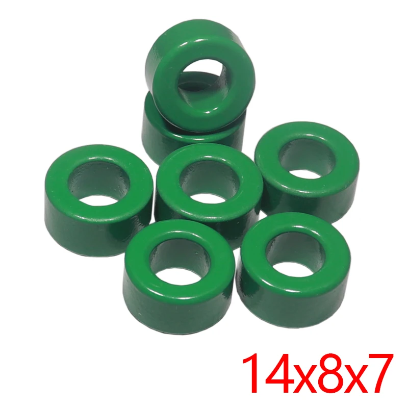 【10-5PCS】14X8X7MM Anti-interference Core Filter Inductance Transformer Green Ferrite Magnetic Ring