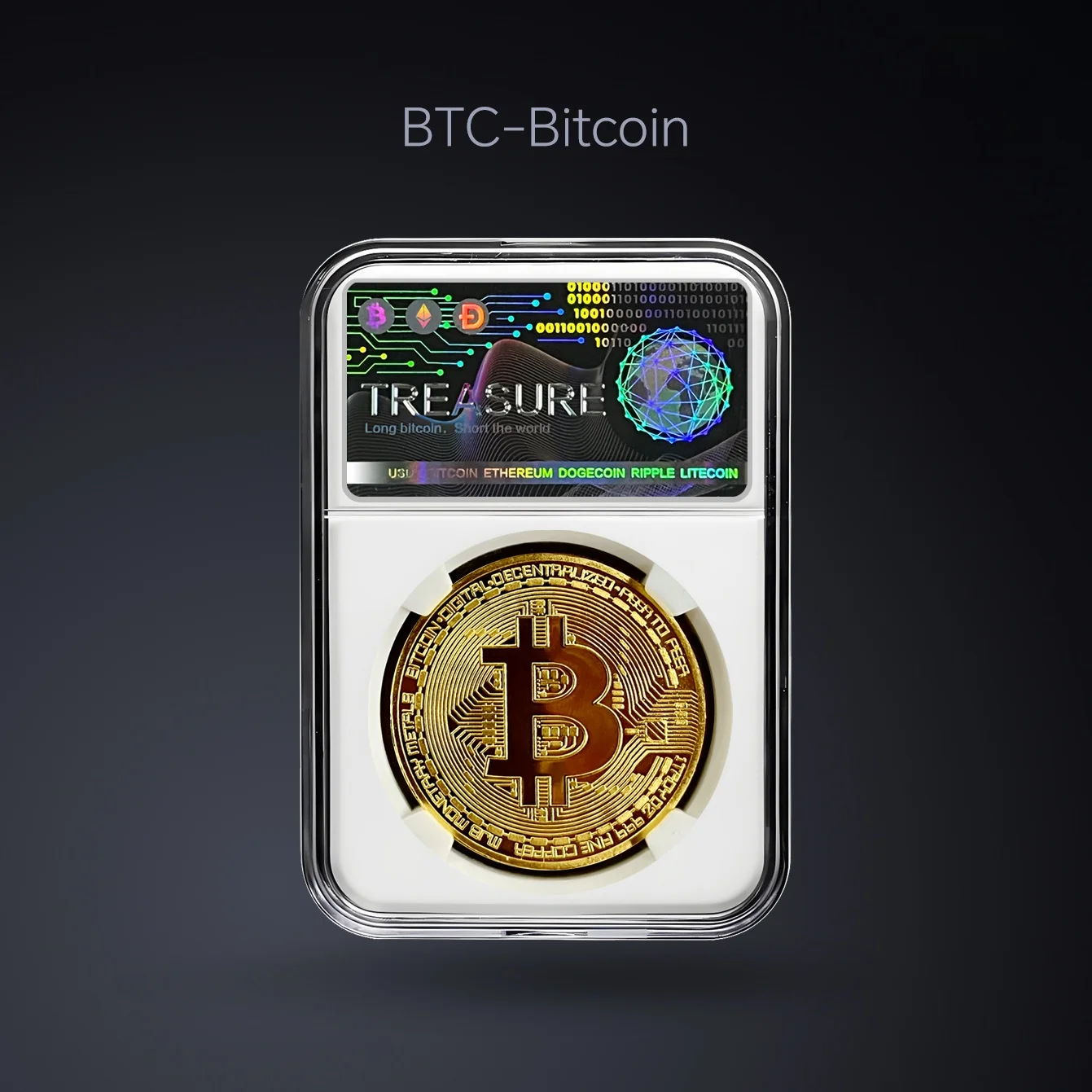 عملات بيت كوين (بيتكوين) وإيثيريوم الافتراضية التذكارية، عملات عالمية، هدية إبداعية، لعبة بتصميم إبداعي عابر للحدود