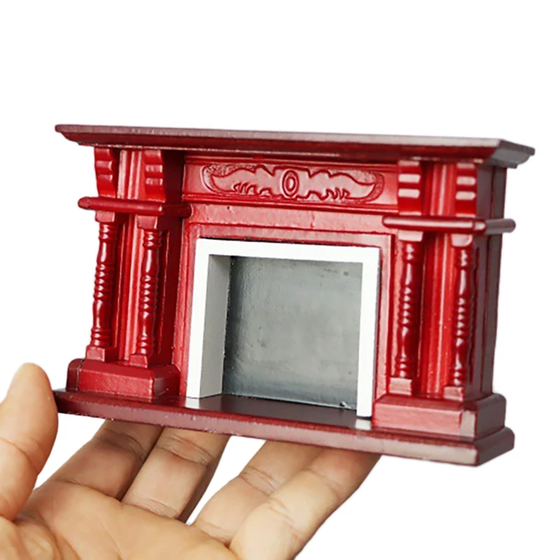 Dollhouse Furniture,Dollhouse Decoration Furniture Wood Mini Fireplace For 1/12 Scale Doll Accessory For Kids Toy