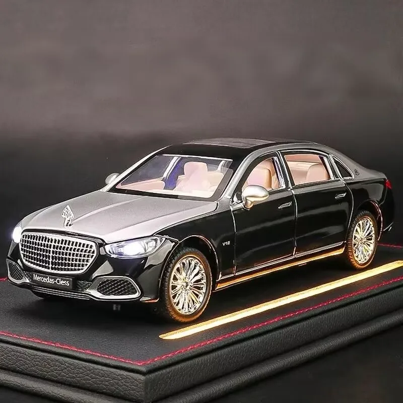 

1:22 Maybach S680 Alloy Luxury Car Model Diecasts Metal Toy Vehicles Car Model High Simulation Sound Light Collection Kids Gifts