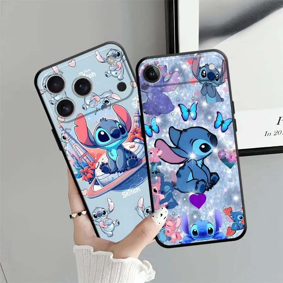 Disney Stitch Blue Case for iPhone 17 16 Pro Max 15 Plus SE 13 Mini 17Air 7 8 14 X XS XR 11 12 Soft Back Phone Cover
