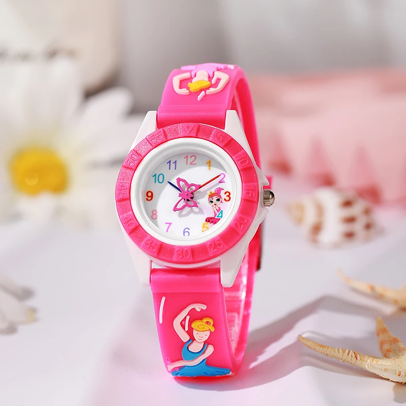 Cartoon Girls Silicone Candy Color Quartz Watch Cute Children kids wacth