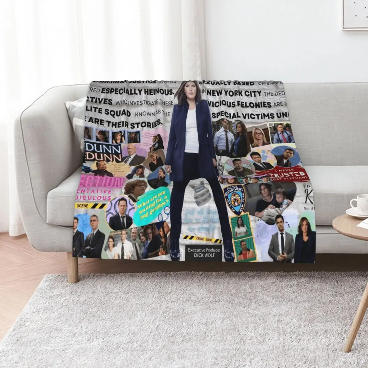 Law & Order SVU Collage Throw Blanket Designers Kid'S Blankets For Bed Luxury Multi-Purpose cosplay anime Blankets