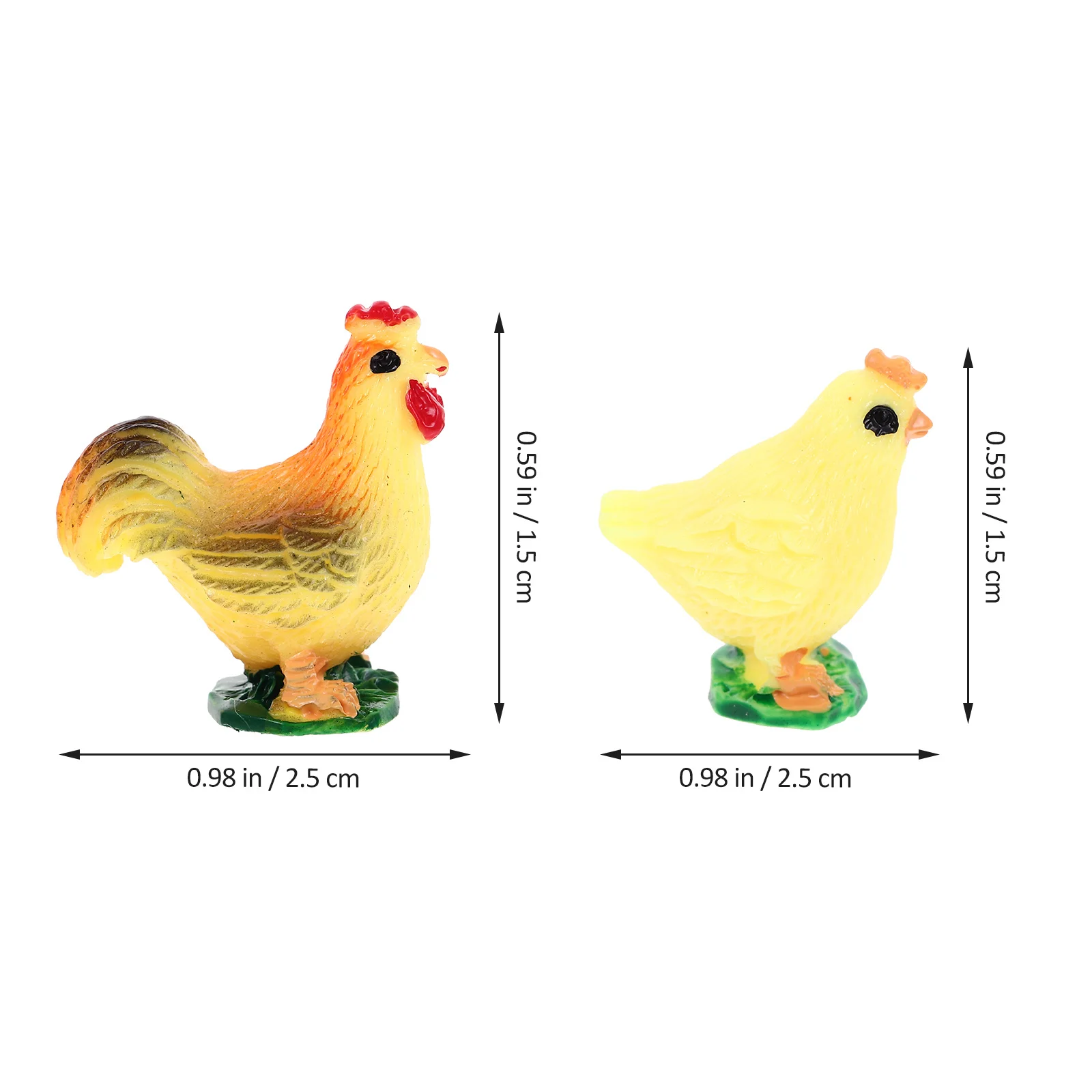 

24Pcs Adorable Chick Decors Mini Resin Animals Garden Decorative Farmhouse Miniature Statues Mini Figurine Small Animals