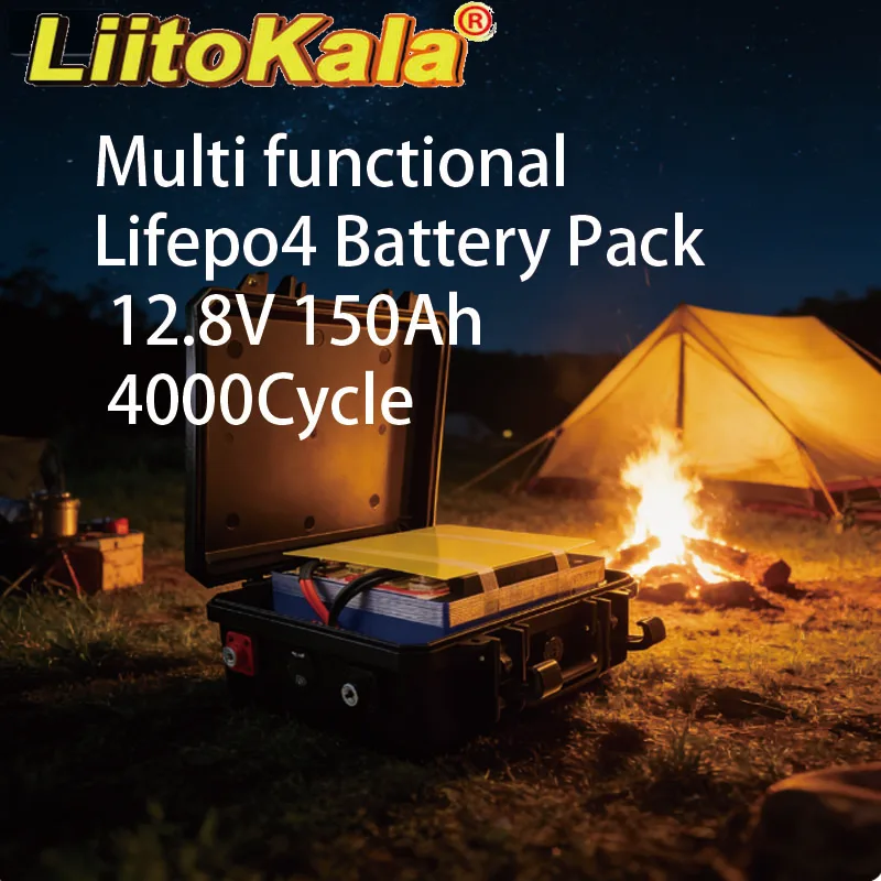 LiitoKala Lifepo4 Battery Pack 12.8V 150Ah Deep 4000Cycle Lithium Iron Phosphate for Boat Motor Inverter EU/US Tax Free