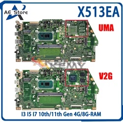 AE X513EA Mainboard For ASUS X513EQ X513EP R513E K513E F513E A513E Laptop Motherboard CPU I3 I5 I7 10th/11th Gen 4G/8G-RAM