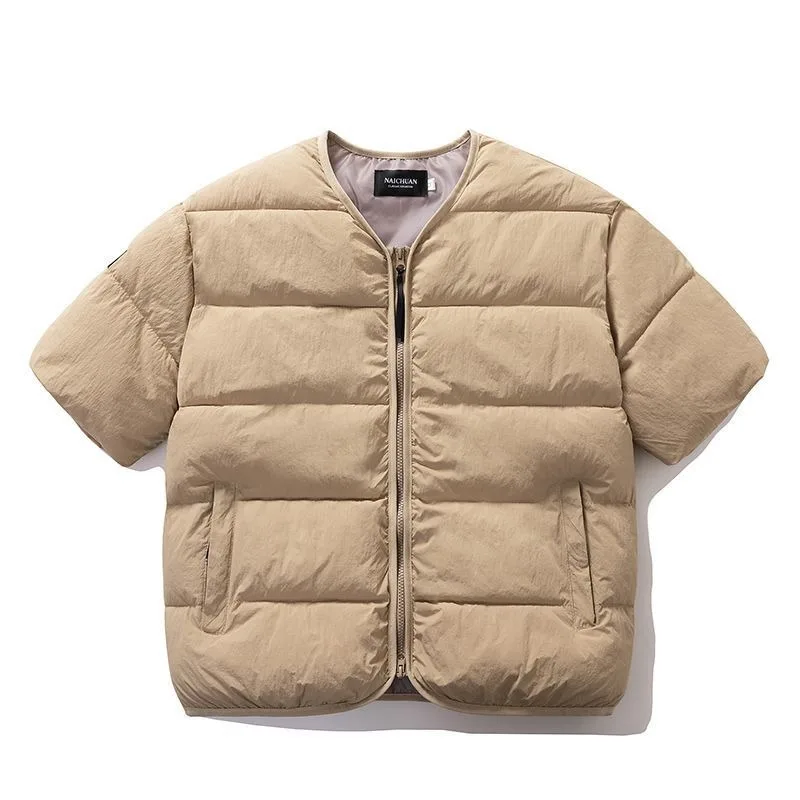 اليابانية زوجين قصيرة الأكمام القطن وسادة مبطنة لخريف شتاء جديد دافئ ياقة سستة سترة سترات الرجال ملابس خارجية عصرية #6