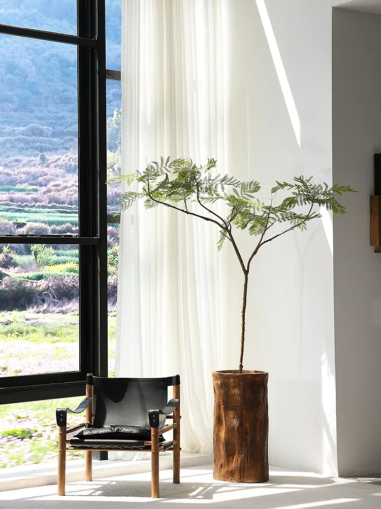 جهاز الخشب الصلب حفر كامل زهرة زراعة دلو خشبي الرجعية مزهرية كبيرة الديكور الحلي