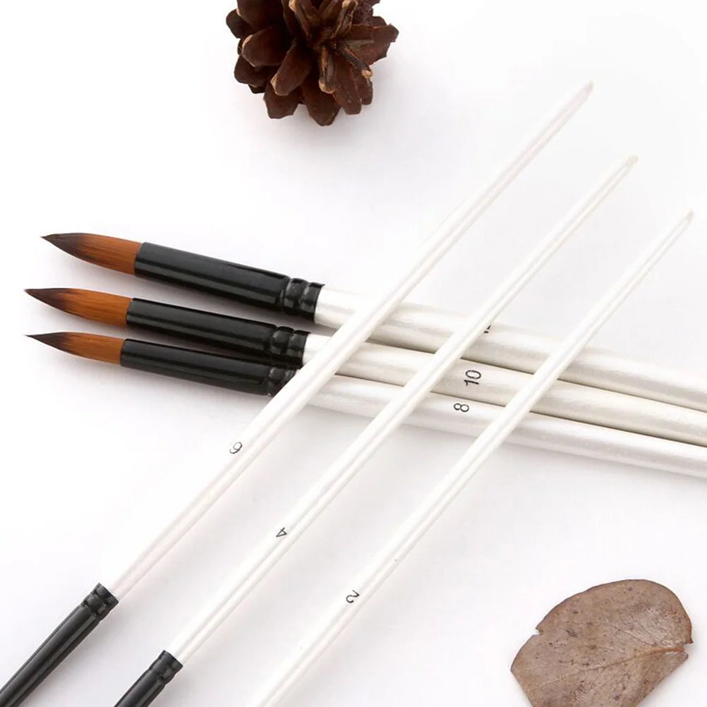 

6Pcs Durable Painting Brushes Good Water Absorption Full Intake Smooth Lightweight Easy to Clean Art Supplies Painting