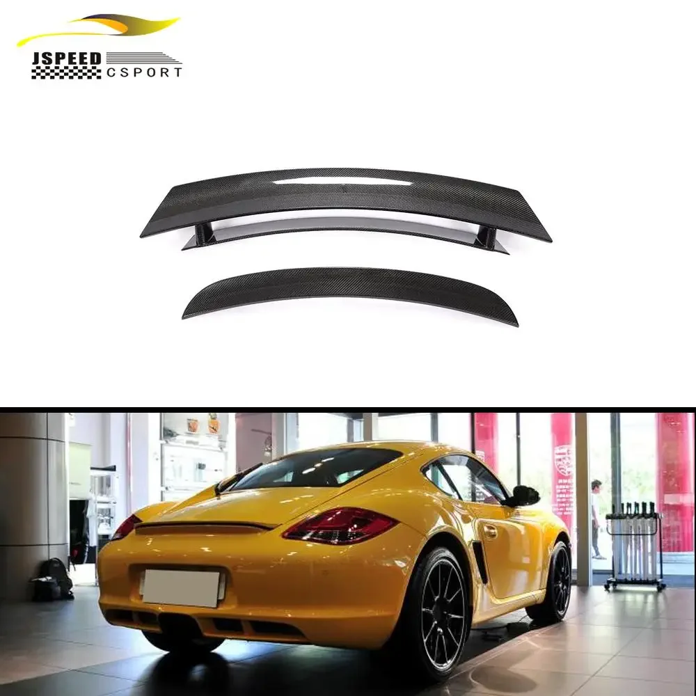 5PCS Carbon Fiber Rear Spoiler For Porsche 718 Cayman S Coupe 2-Door 2005-2012