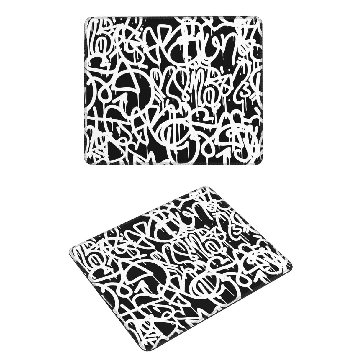 

Черно-белый коврик для мыши с граффити, компьютерная клавиатура, коврик для мыши, геймерский настольный коврик для ПК, коврики для офисного стола