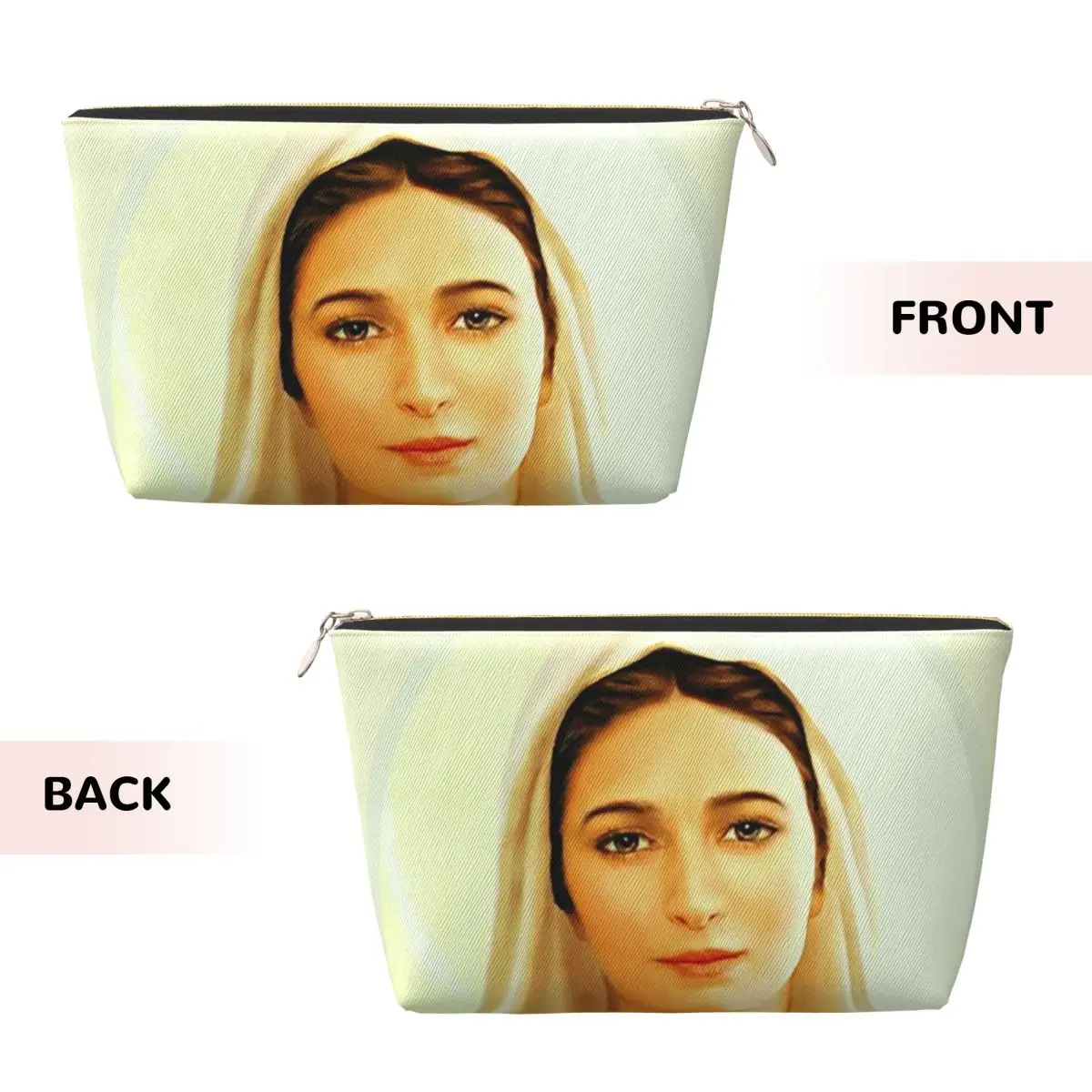 

Catholic Virgin Mary Our Lady Of Fatima Women Cosmetic Bag Travel Makeup Organizer Pouch Toiletry Storage Dopp Kit Case