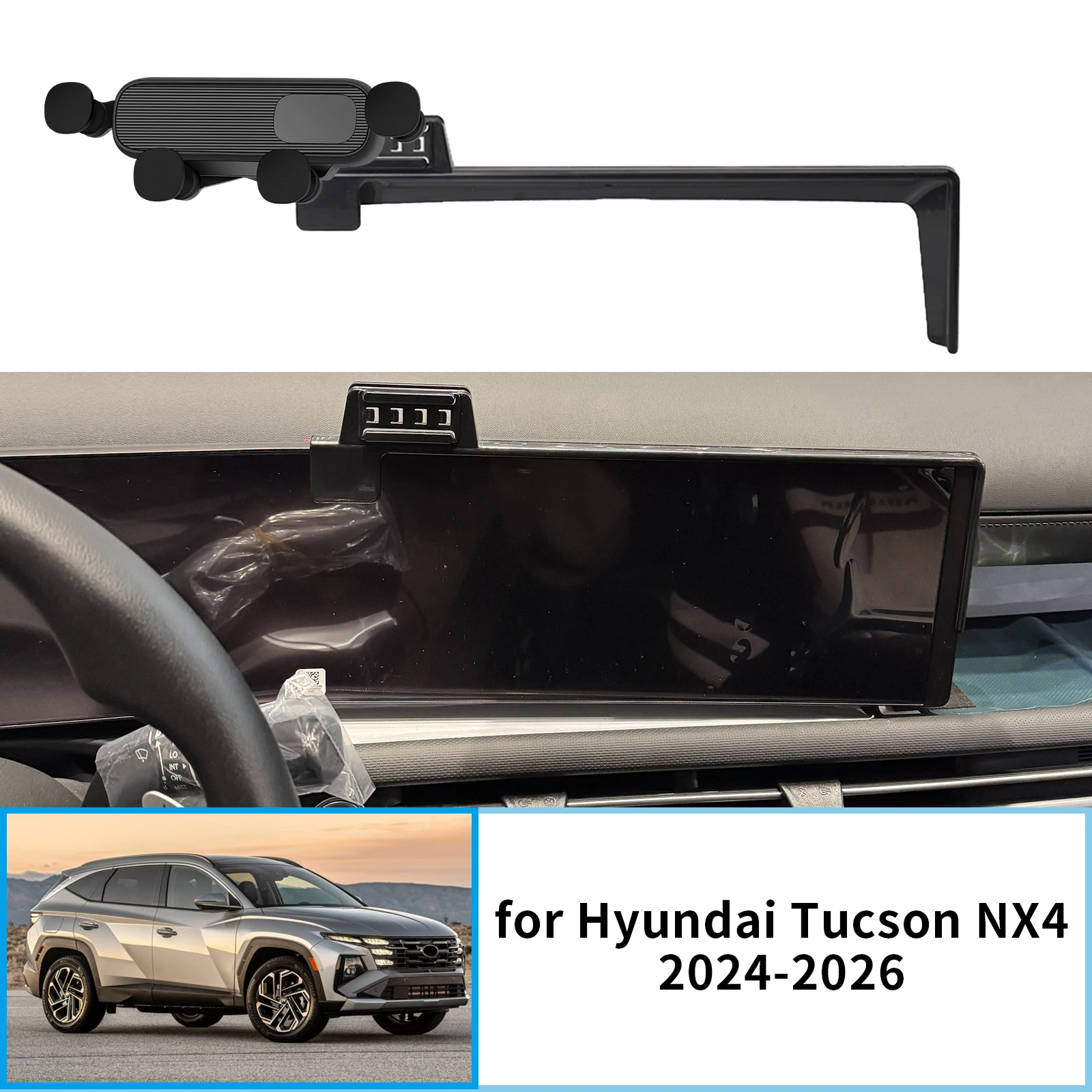 

Car Mobile Phone Holder for Hyundai Tucson 2024 2025 2026 NX4 GPS Bracket Navigation Stand Auto Accessories