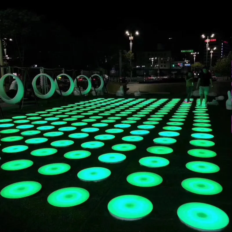 sv-Colorful Portable Circle LED Brick Light 3D Digital LED Sensitive Dance Floor for Night Club Stage！
