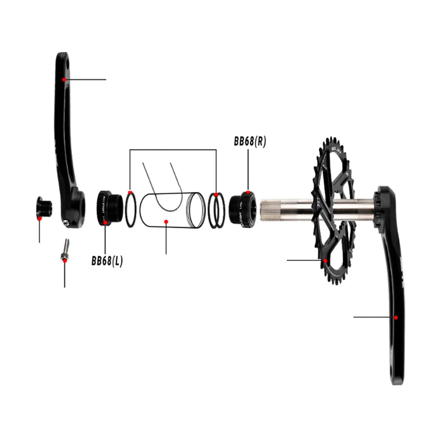 GOLDIX 0 mm versetztes Fahrradkettenblatt, schmale breite Zähne, 3-Loch-Direktmontage, 34 Zähne, 36 Zähne, 38 Zähne, 40 Zähne, für 3-Loch-Kurbelgarnitur-Fahrradteile – Detail 5