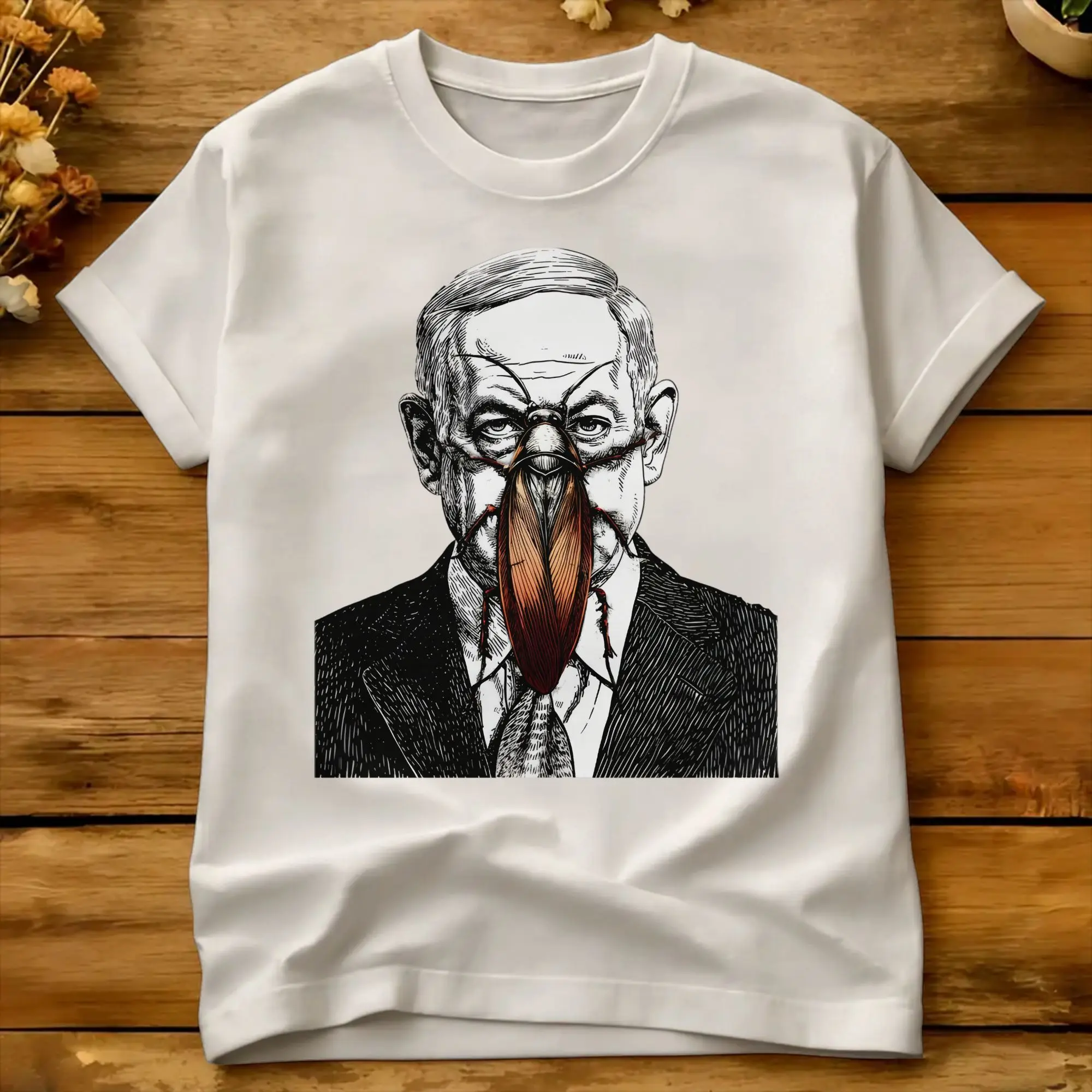 Streetwear T-Shirt Summer Benjamin Netanyahu Cockroach  Fashion T-Shirts  Pure Cotton Tee Shirt for Men Short Sleeve Clothing