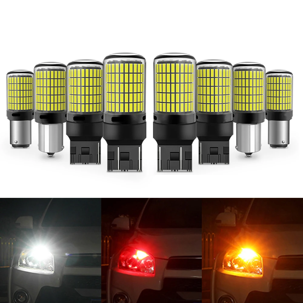 

2 Pcs Led Flashing Light for Car Canbus Py21W 5W P21W Bau15S 1156 Ba15S T20 W21/5W 3157 1157 Bulb 144Smd Signal Lamp Assembly