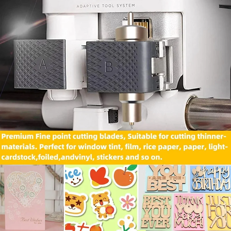 Lâminas de ponta fina para Cricut Maker, lâminas para Cricut Maker 3, explorar 3, explorar ar 2, ar 1, empreendimento, lâmina para cortes, vinil glitter, 30 PCs, 45 °