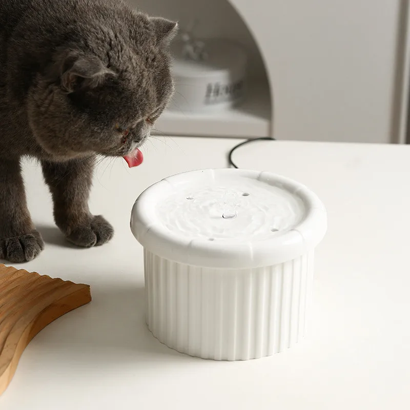 

Drinker Water Fountain for Cat,Pet Water Dispenser,Ceramic Dog Drinking Bowls,Cat Feeder with Filter,Super Mute USB Pet Supplies