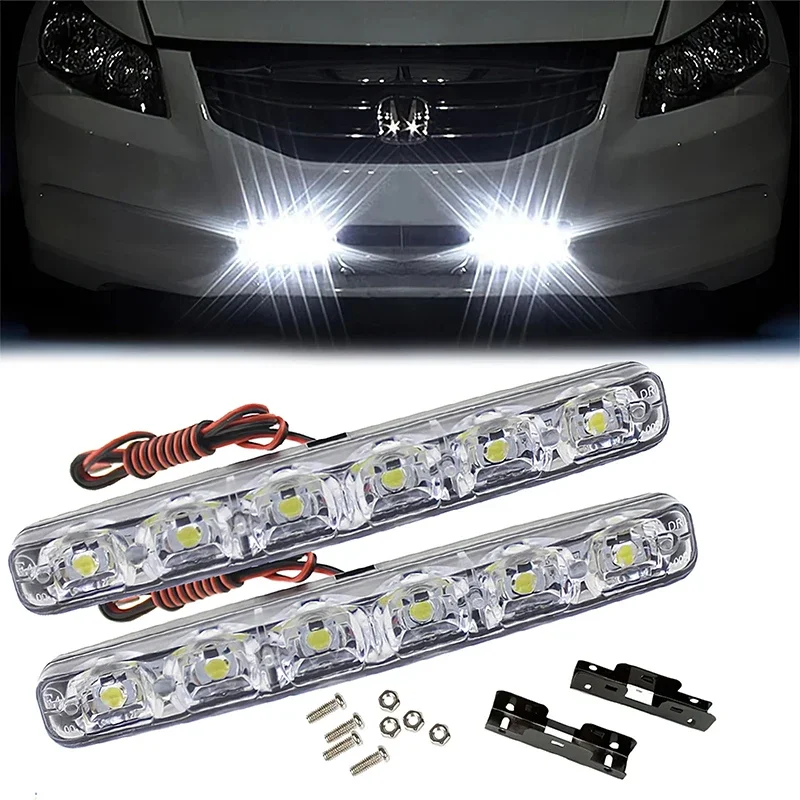 

1/2/3PCS Car 6 LED Daytime Running Lights Waterproof Car Modification Universal Running Lights Fog Lights Car Accessories