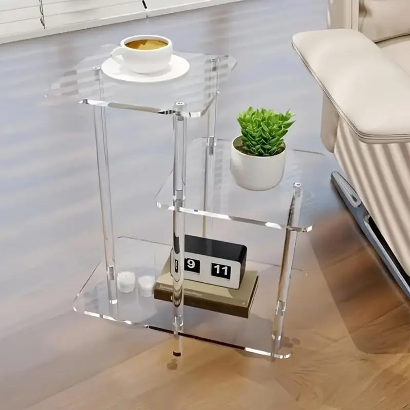 

Modern Acrylic Side Table Nightstand Table Clear 3 Layers Nightstand for Home Patio Book Living Room Phone Lobby Hall Bedroom