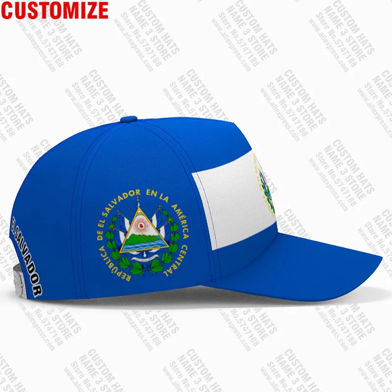 El Salvador Baseball Caps Custom Elsalvador Team Logo Sv Hats Slv Country Travel Spanish Nation Salvadoran Flag Photo Headgear