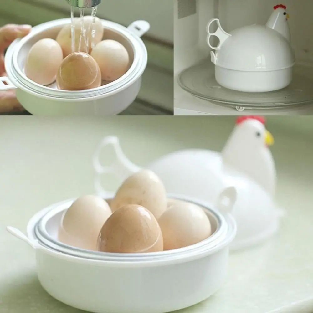 New Chicken Shaped Egg Boiler Steamer 4 Eggs Kitchen Accessories Egg Cooker Egg Tools Microwave Cooking Tool