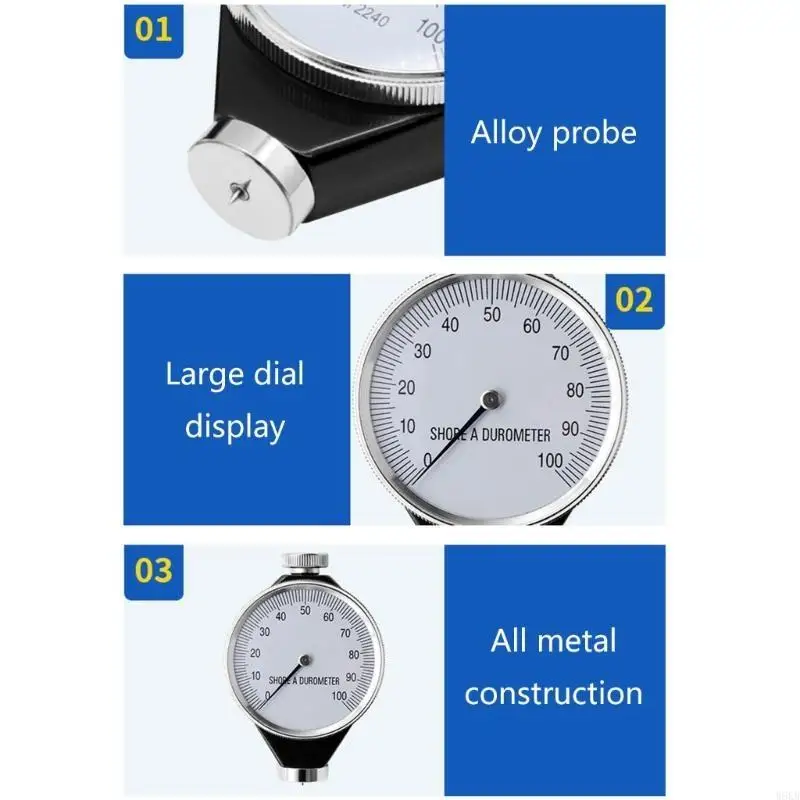 

W8KB Durable Hardness Tester Meter Rubber Sclerometer Durometer Testing Engineering