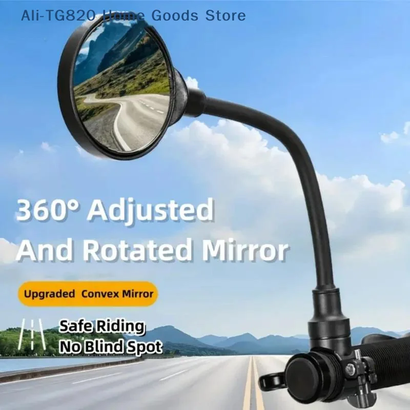 [TG820]Premium 360-Degree Rotating Rearview Mirror For Bicycles And Electric Bikes Bendable Hose Adjustable Rearview Mirror