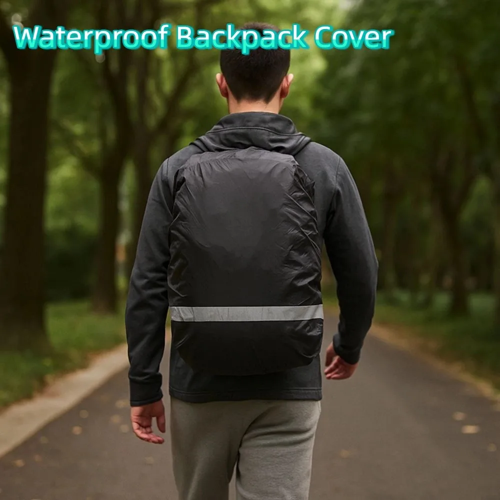 

Double Buckle Reflective Rain Cover Adjustable Oxford Cloth Waterproof Backpack Cover Elastic Outdoor Bag Cover Cycling