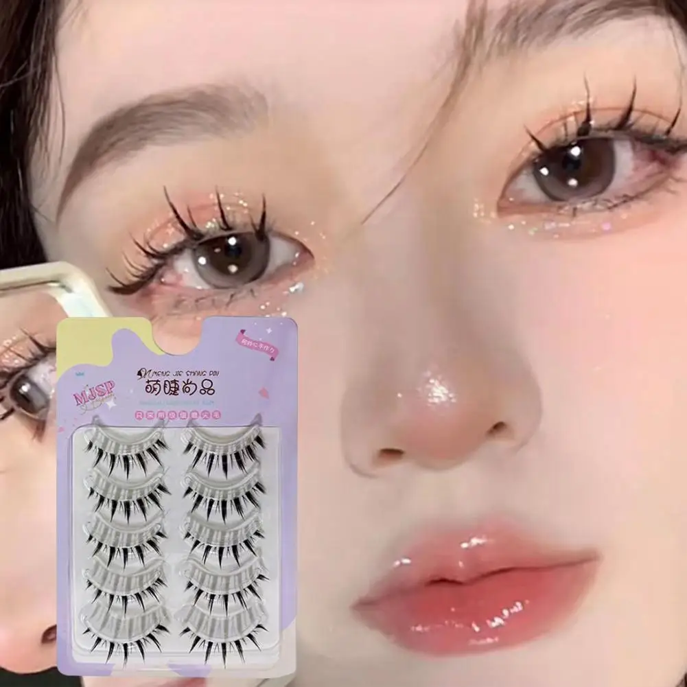 1 Set Makeup Eyelash 3D Effect Natural Soft Simulated Curl Cosplay Tool Black Beauty False Eye Lash for Dating